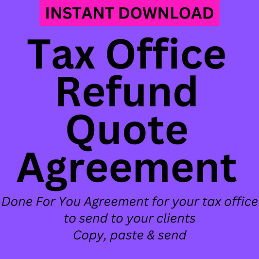 Tax Office Refund Quote Agreement